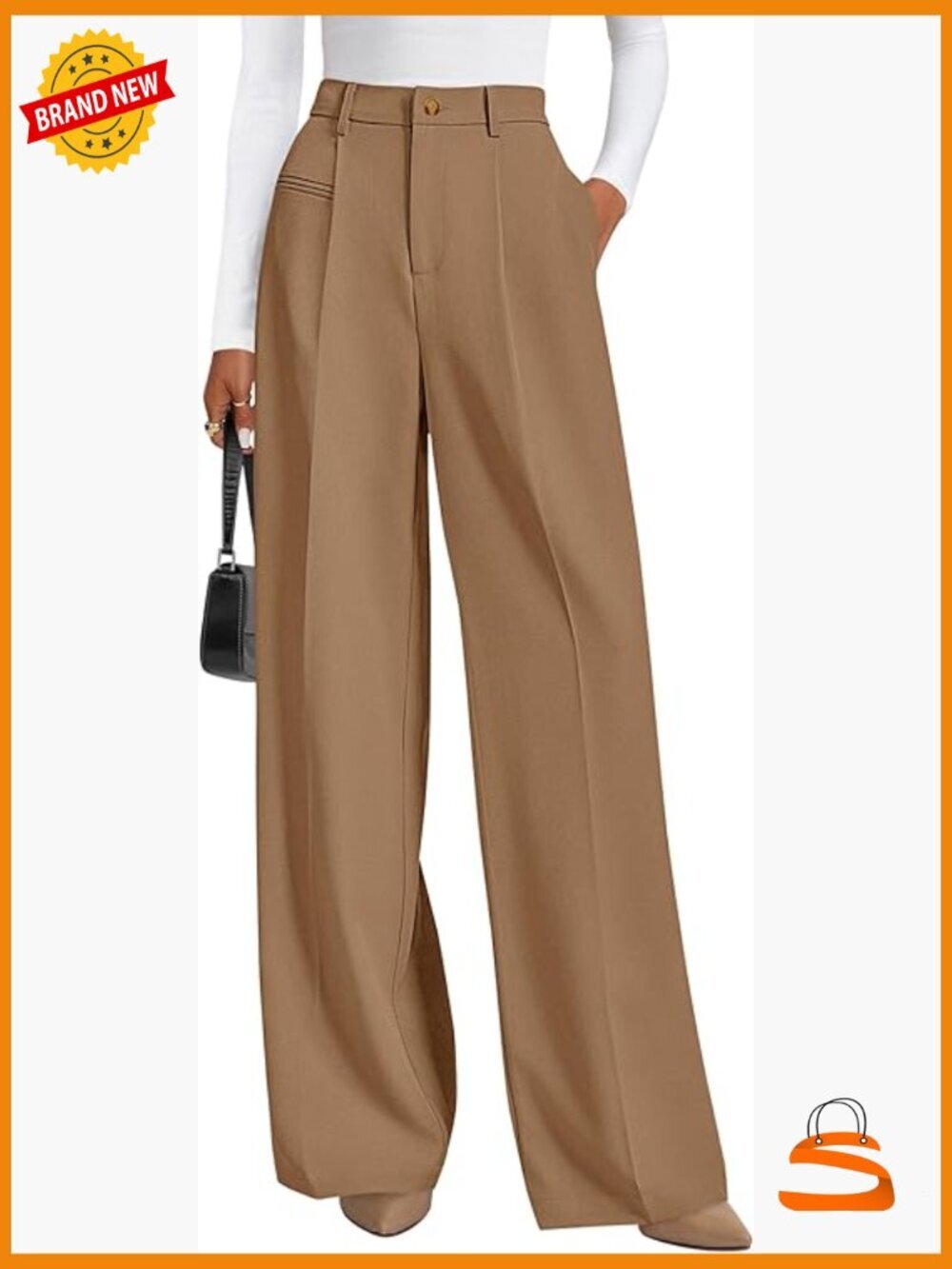 Wide Leg Dress Pants High Waisted Flowy Work Palazzo Trousers Business Casual